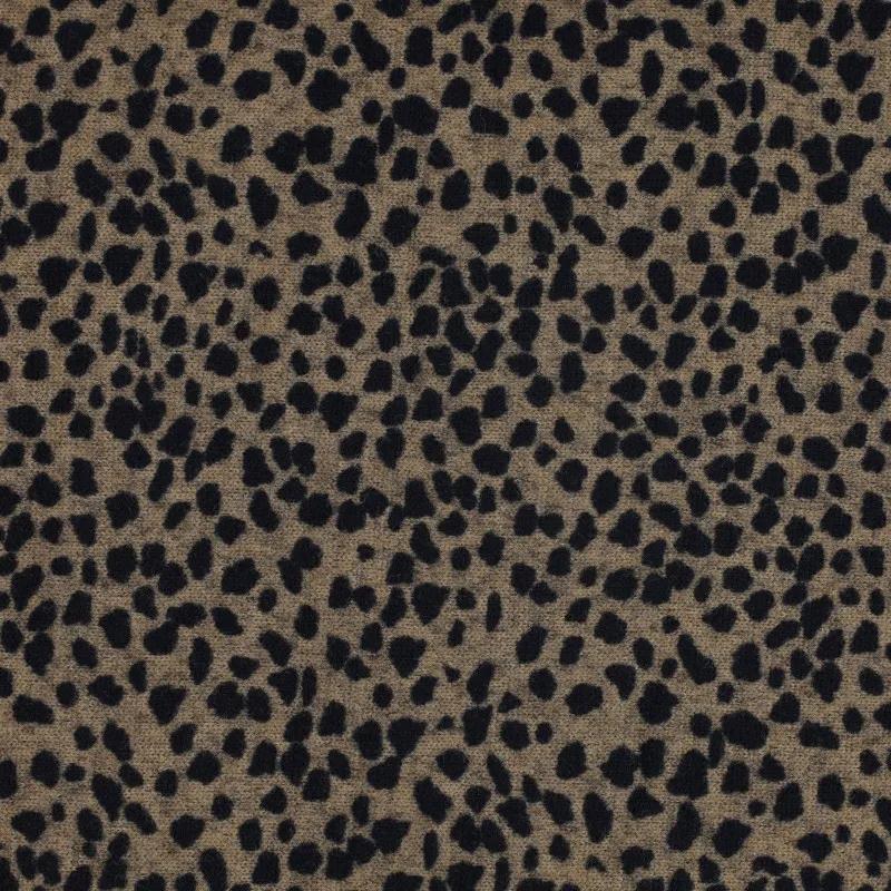 Polyester brei met leopard patroon goud